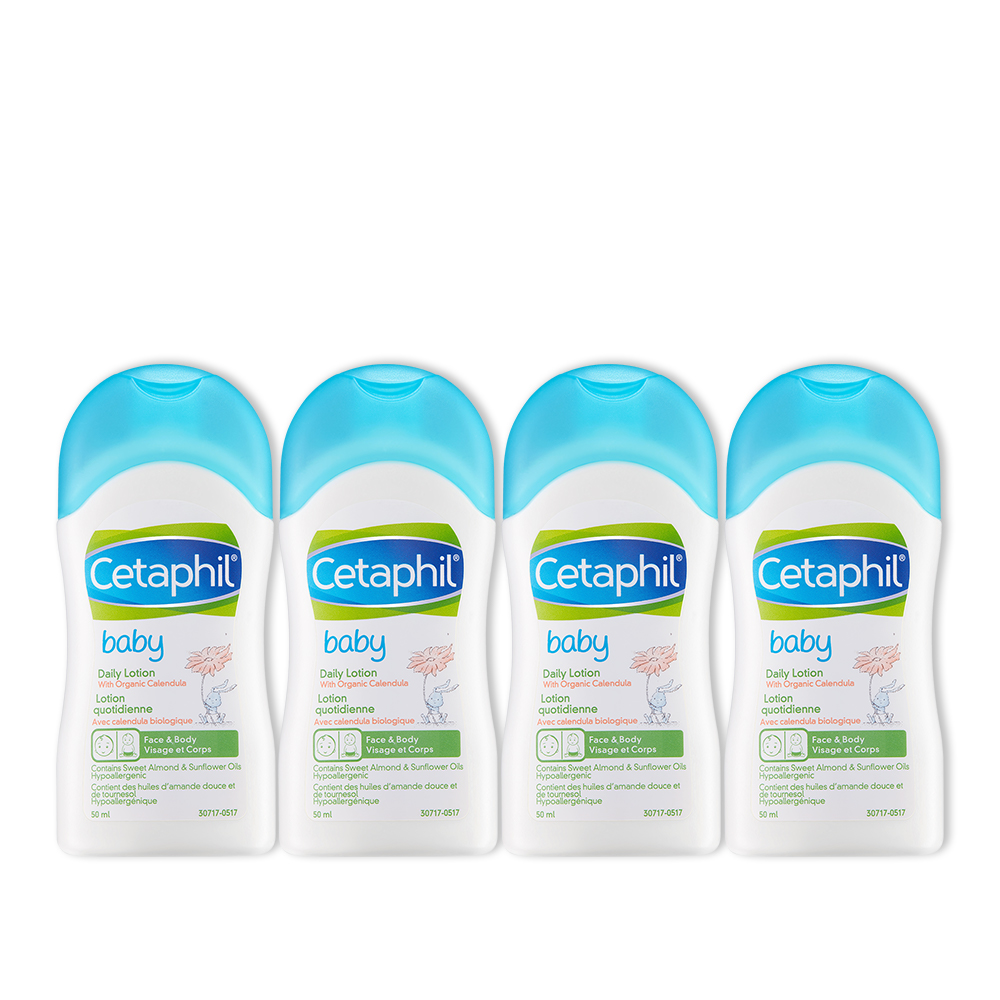 Combo 4 Sữa dưỡng ẩm dịu nhẹ hằng ngày cho bé Cetaphil Baby Daily Lotion with Organic Calendula 50ml