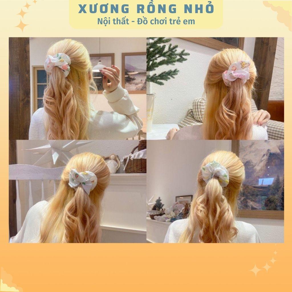 Dây cột tóc vải scrunchies - Dây buộc tóc scrunchies dễ thương màu pastel