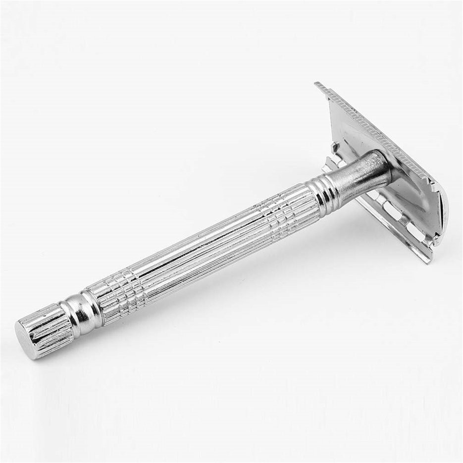 Dao cạo râu INOX cổ điển 6338 có thể thay lưỡi lam, Tặng kèm 10 lưỡi dao cạo 2 mặt