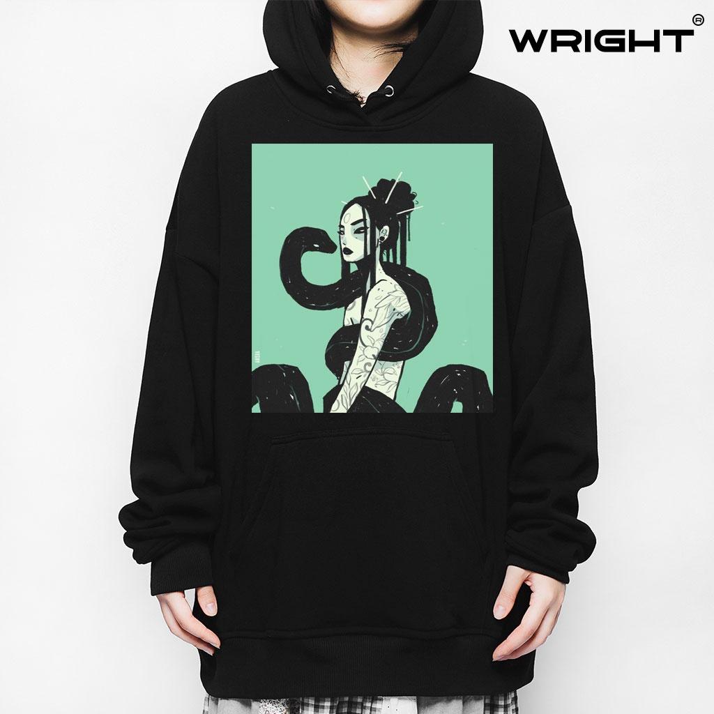 Áo hoodie wright snake girl phong cách streetwear unisex