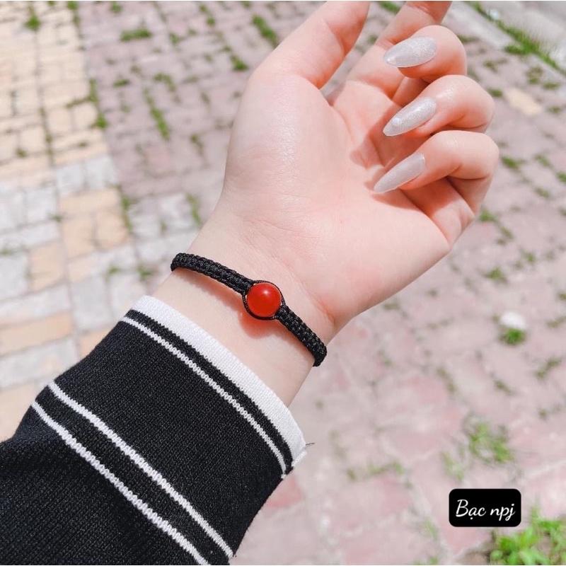 Lắc Tay phong thuỷ, Vòng tay tết chỉ màu may mắn , Bạc npj