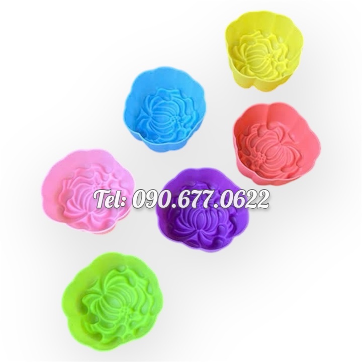 Bộ 10 khuôn silicon 3 lớp làm bánh, rau câu, bánh bông lan, bánh da lợn, bánh Cookie hoa cúc mâm xôi – Mã số 1180