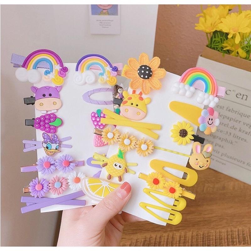 Set Kẹp Tóc 14 Món Nhiều Hình Kute Cho Bé Gái siêu cute, dễ thương