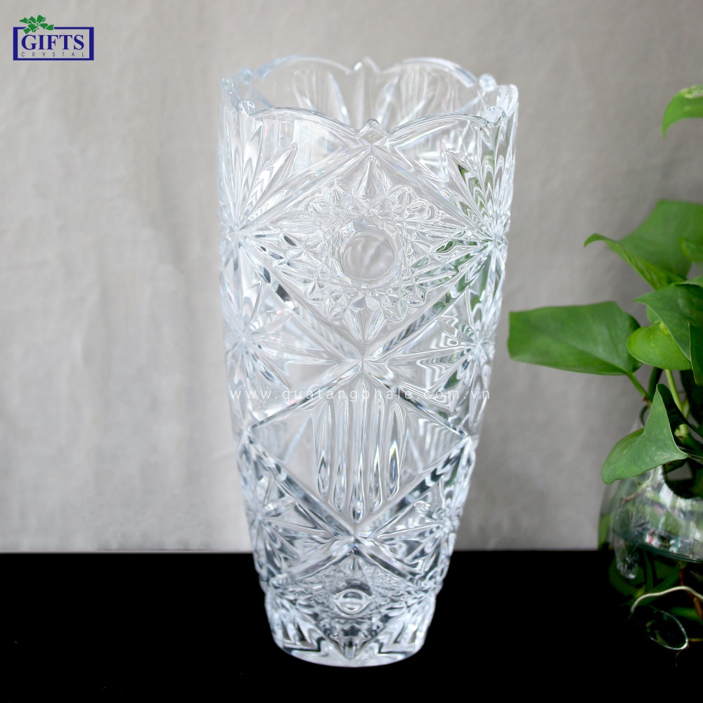 Bình hoa Miranda Pha lê đúc Bohemia Tiệp khắc 25cm