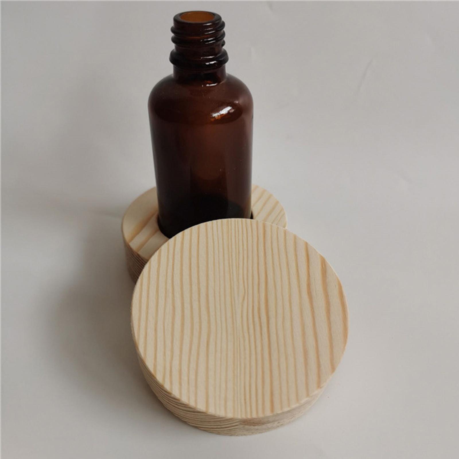 2x Essential Oil Display Storage Organizer Bottles Holder 50ml Single Slot Hole Diameter 1.5inch Hard Pine Wood Rack Presentation Shelf