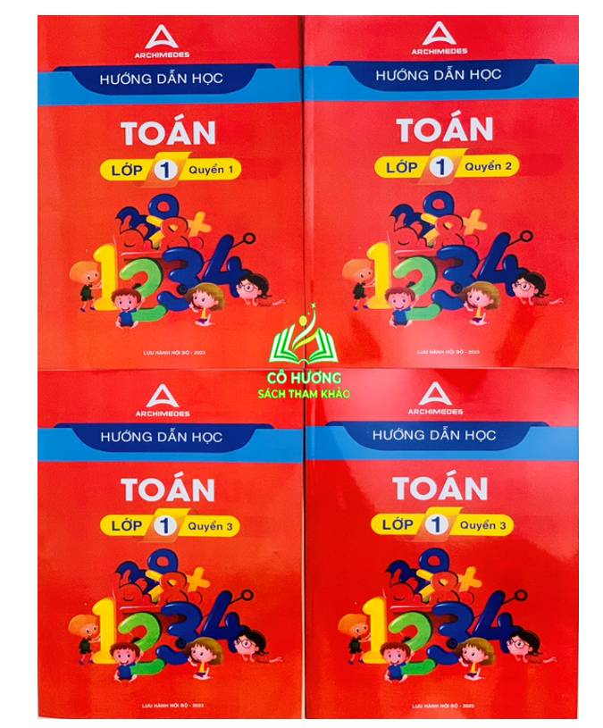 Sách - Combo 4 cuốn Hướng dẫn học toán lớp 1 trường Archimedes school - Mới 2023