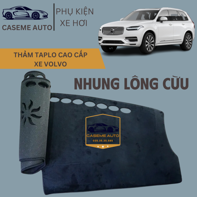 [VOLVO] Thảm Taplo 3 Lớp Dành Cho Các Xe Hãng VOLVO, Nhung Lông Cừu Cao Cấp - Hàng Chính Hãng