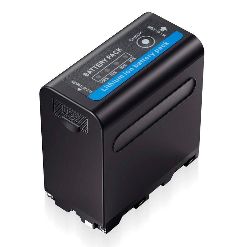 ROGTZ Pin NP-F980 7.4Wh 10000mAh Cho Sony PLM-100 CCD-TRV35 MVC-FD91 MC1500C Cổng TypeC - Hàng Nhập Khẩu