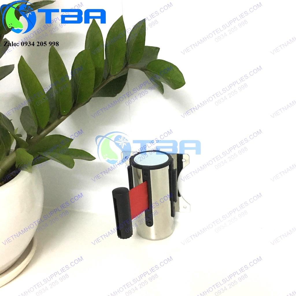 Đầu dây trụ chắn gắn tường inox dây căng 3m màu đỏ cao cấp