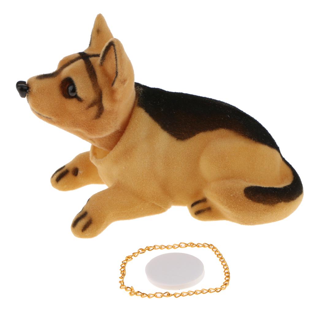 Cute Shepherd Dog / Bobbing Head Dog / Bobble Head Toy w/ GOLDEN CHAIN