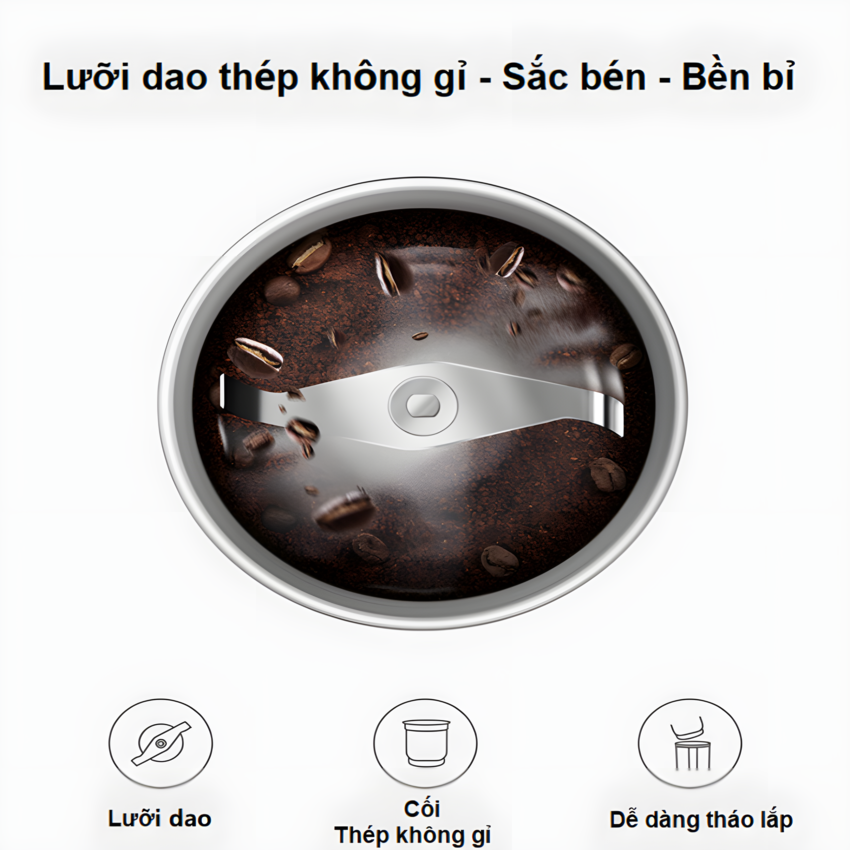 Máy xay hạt cà phê và gia vị đa năng, thương hiệu Anh Quốc cao cấp Shardor - CG639. HÀNG CHÍNH HÃNG