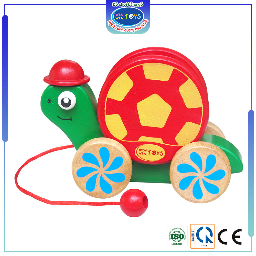 Đồ chơi gỗ Rùa con vui vẻ | Winwintoys 69262 | Kích thích vận động và phân biệt màu sắc | Đạt tiêu chuẩn CE và CR