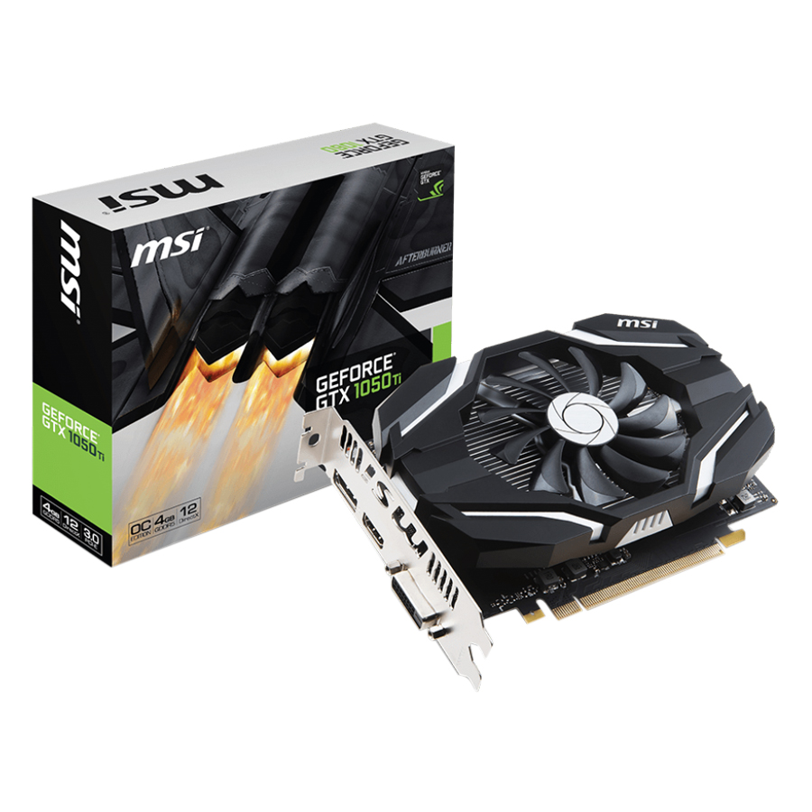 Card Màn Hình VGA MSI MSI GTX1050 Ti 4G OCV1 128BIT 1 Fan DP HDMI DVI - Hàng Chính Hãng