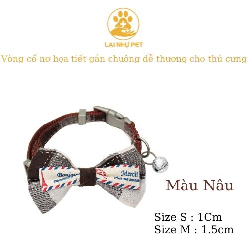 Vòng cổ nơ hoạ tiết gắn nơ caro dễ thương cho thú cưng - Lai Nhự Pet