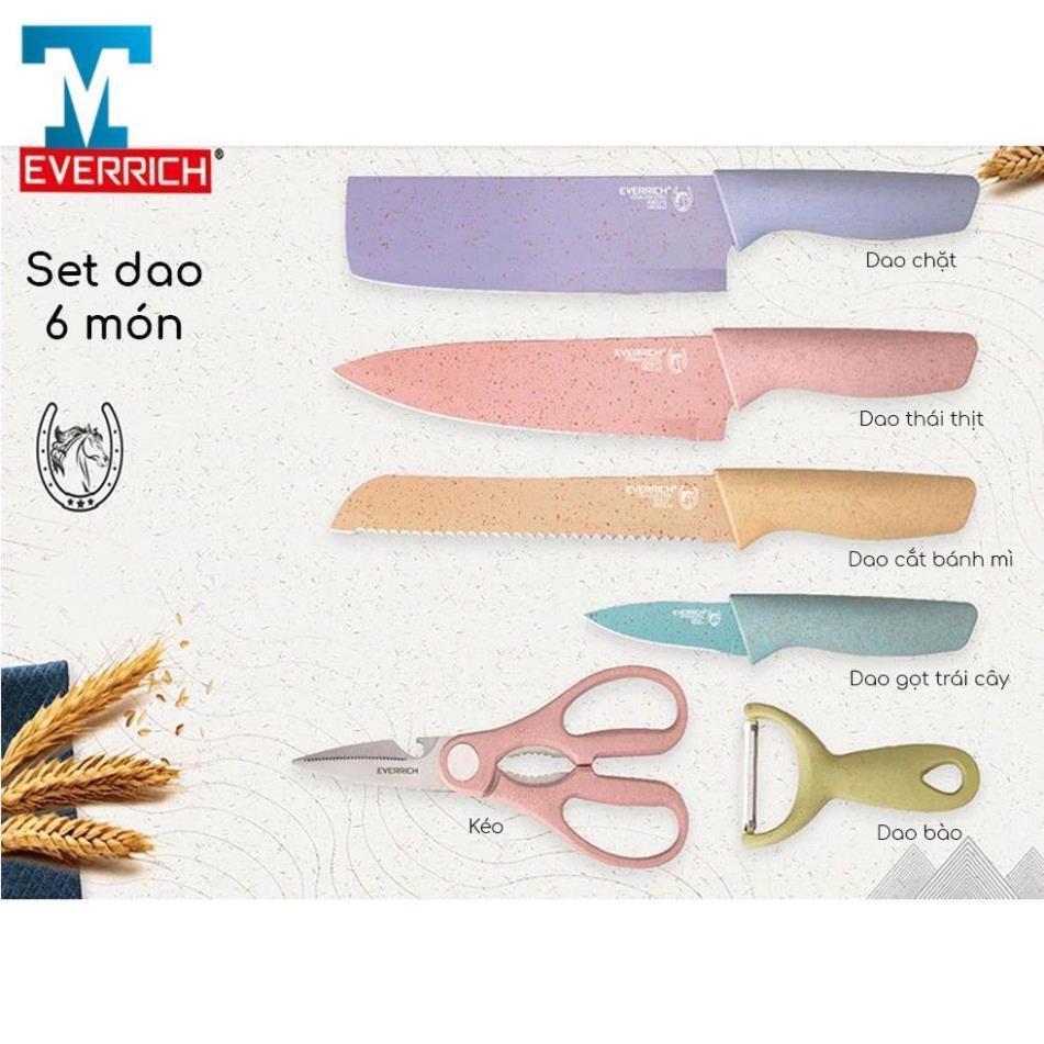 Bộ dao cắt nhà bếp Kitchen 6 món, nhiều màu sắc bắt mắt, thiết kế hiện đại