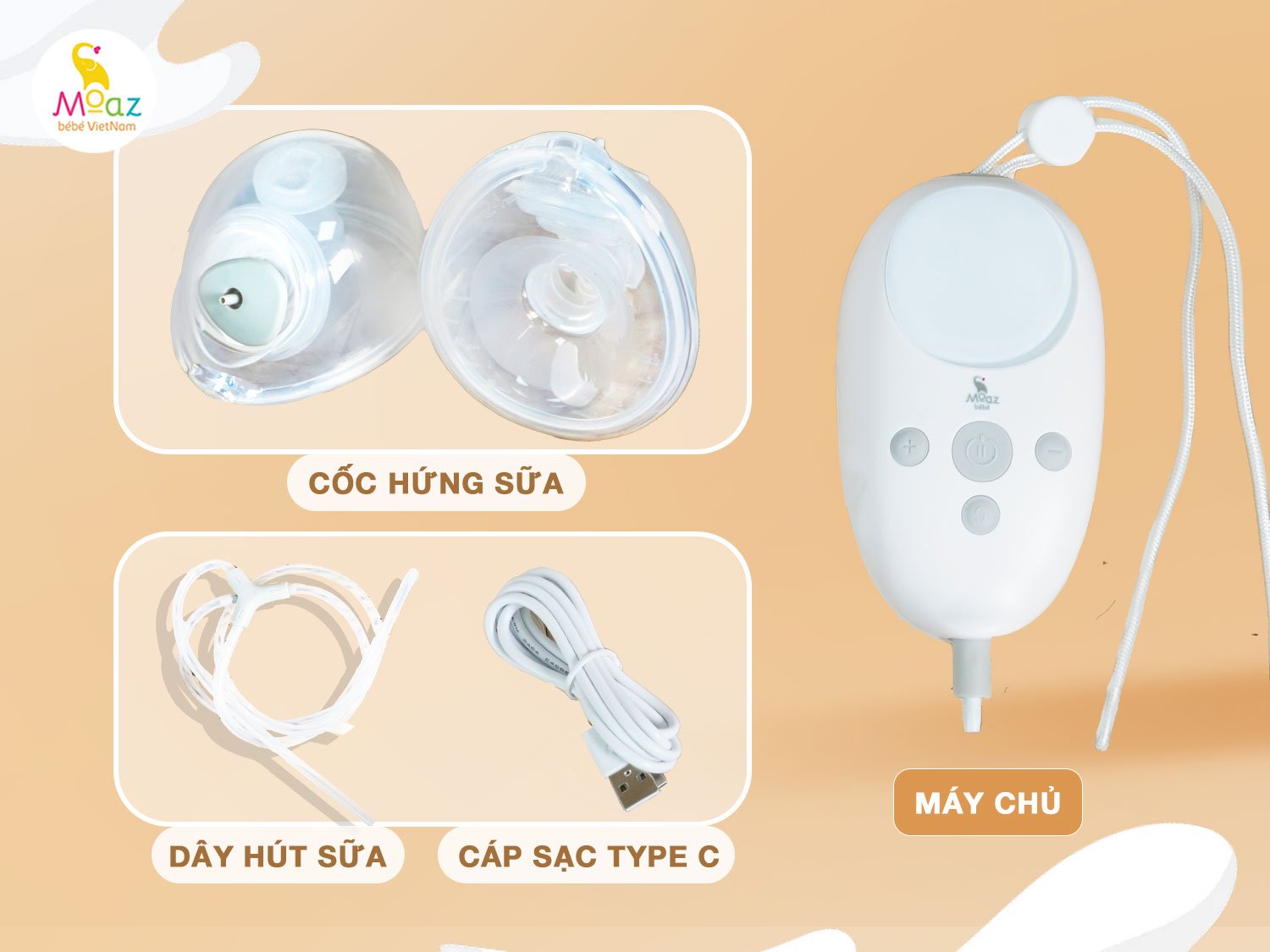 Máy hút sữa điện đôi Moaz BéBé MB – 075