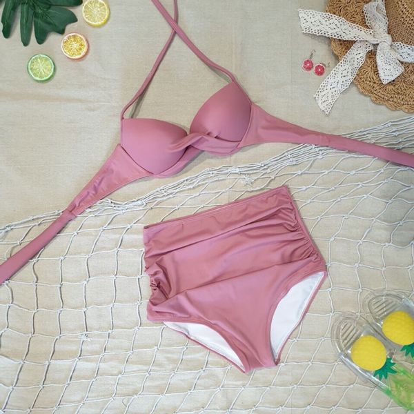 Đồ Bơi Đồ Tắm Biển Bikini 2 Mảnh Quần Cạp Cao