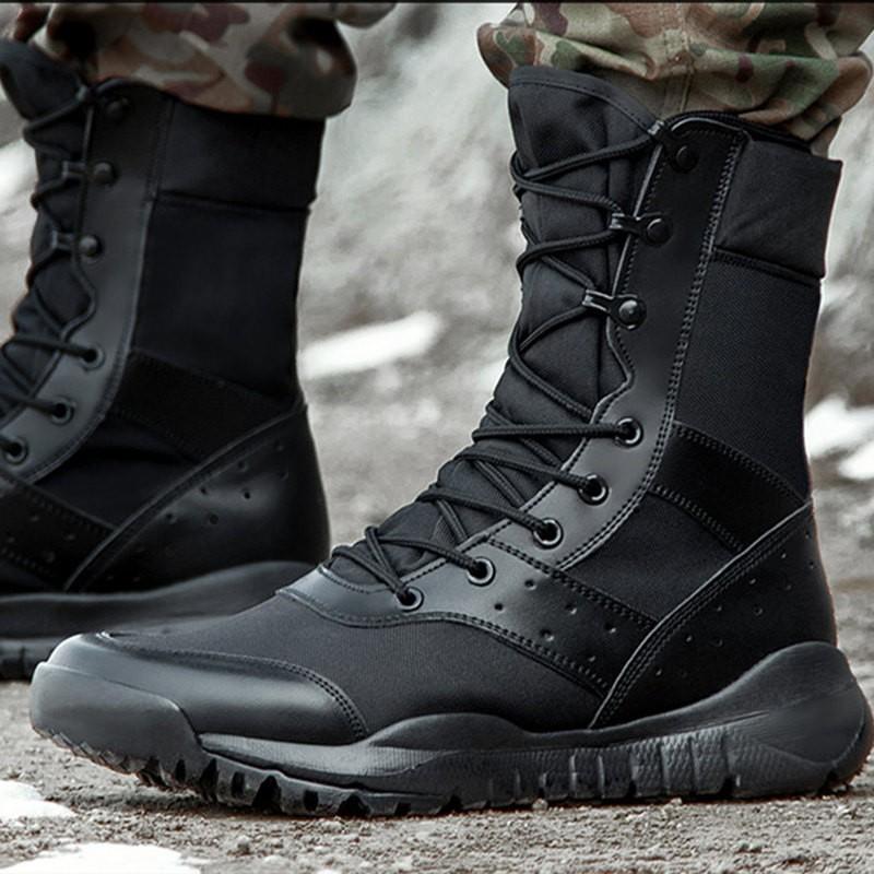 Khóa đào tạo mùa hè Khởi động nam giới Phụ nữ Leo lên đào tạo hạng nhẹ Boots Boots ngoài trời đi bộ đường dài. Color: Black Canvas Shoe Size: 38