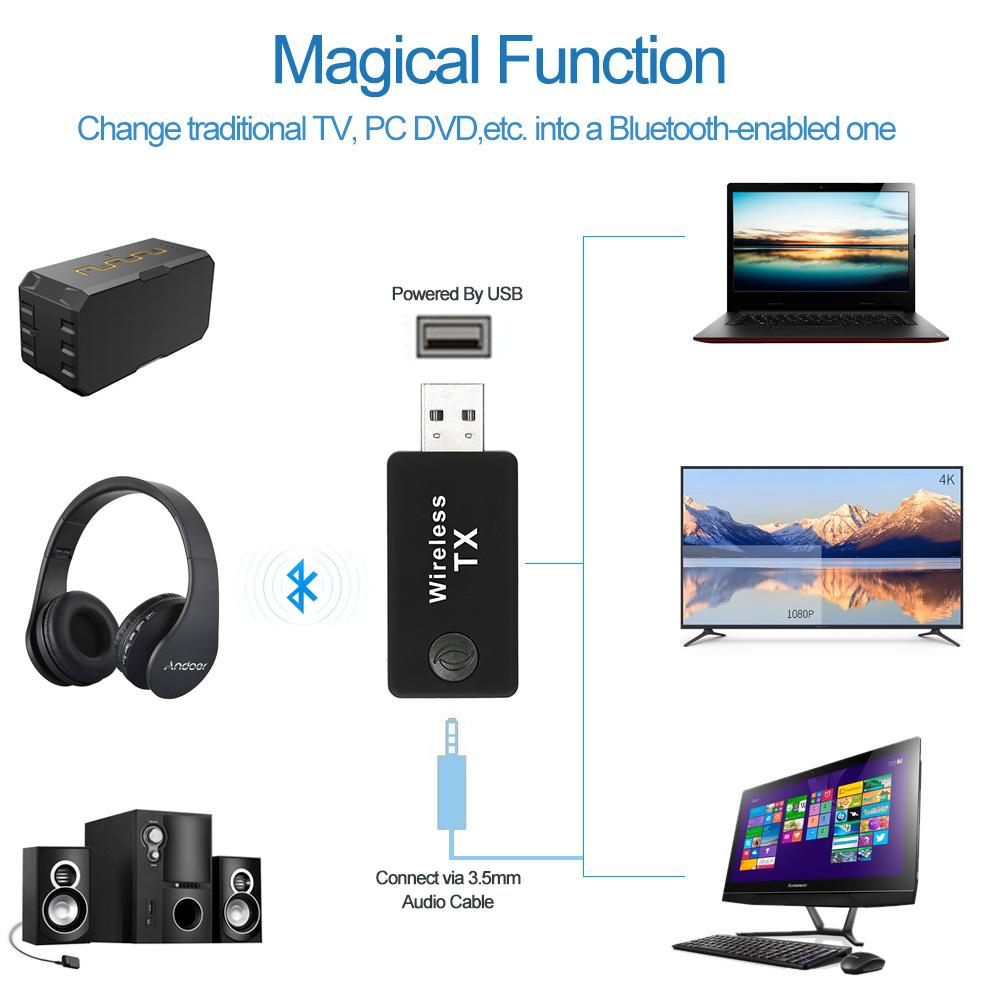 Bộ phát Bluetooth không dây TX9. Bộ chuyển đổi âm thanh cho TV DVD PC Đầu CD MP3 / MP4