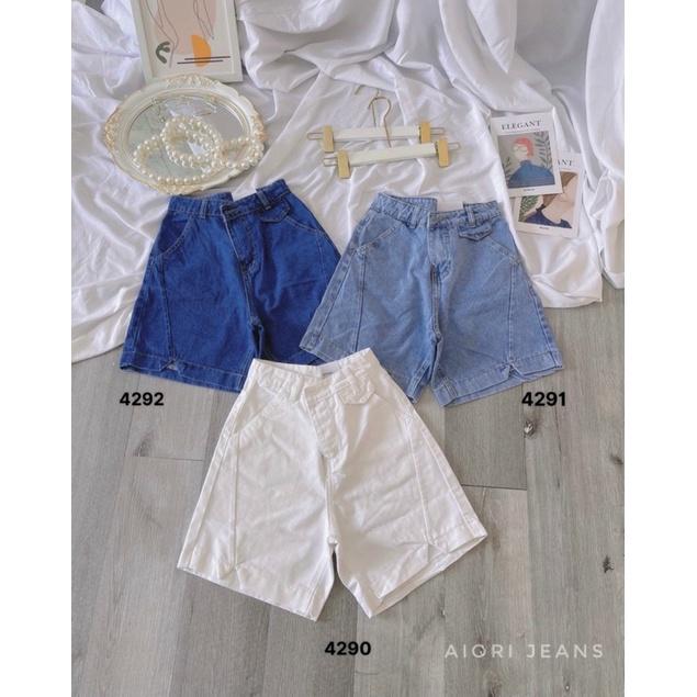 Quần Jeans Nữ Aiori Quần Ngố Lửng Ống Rộng Lưng Cao Màu Xanh Nhạt Vải Cực Xịn, Chất Jean Cotton Thoáng Mát, Mềm Mịn_4291