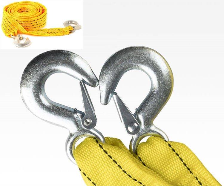 Dây cáp kéo ô tô siêu bền loại 3m - 3 TẤN màu VÀNG, cáp kéo cứu hộ xe hơi
