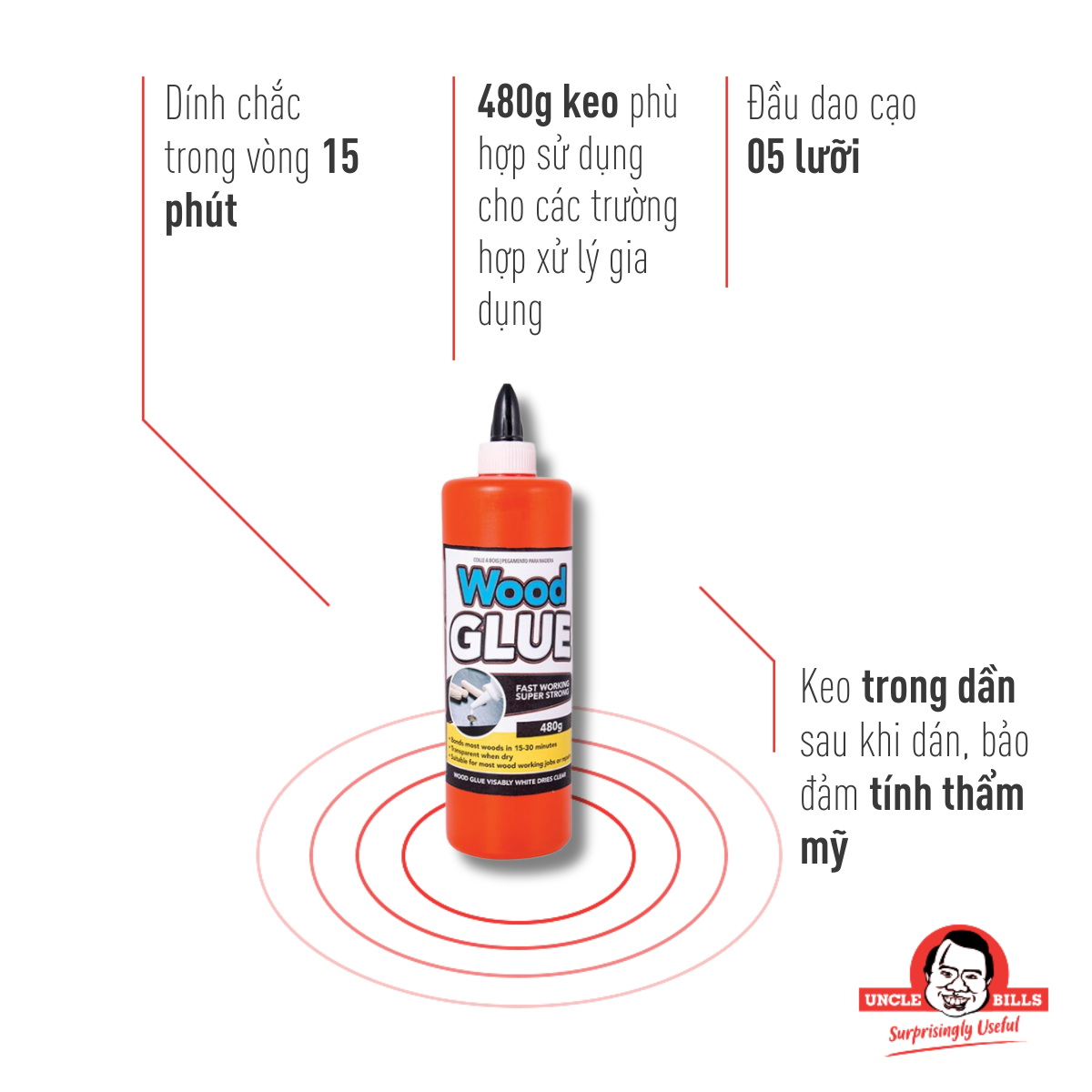 Keo Dán Gỗ 480g Uncle Bills HY0051