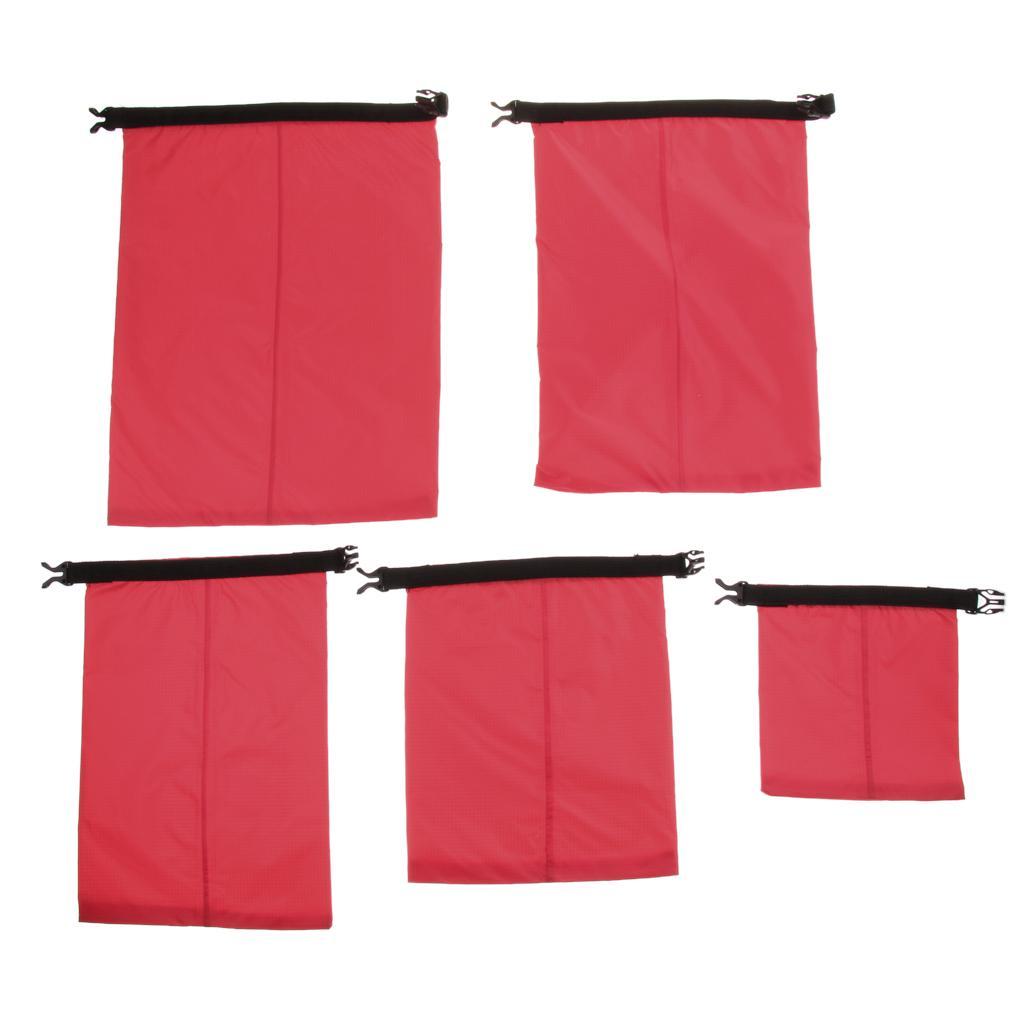 5 Sizes Set Waterproof Dry  Storage Pack Camping Rafting pack Red