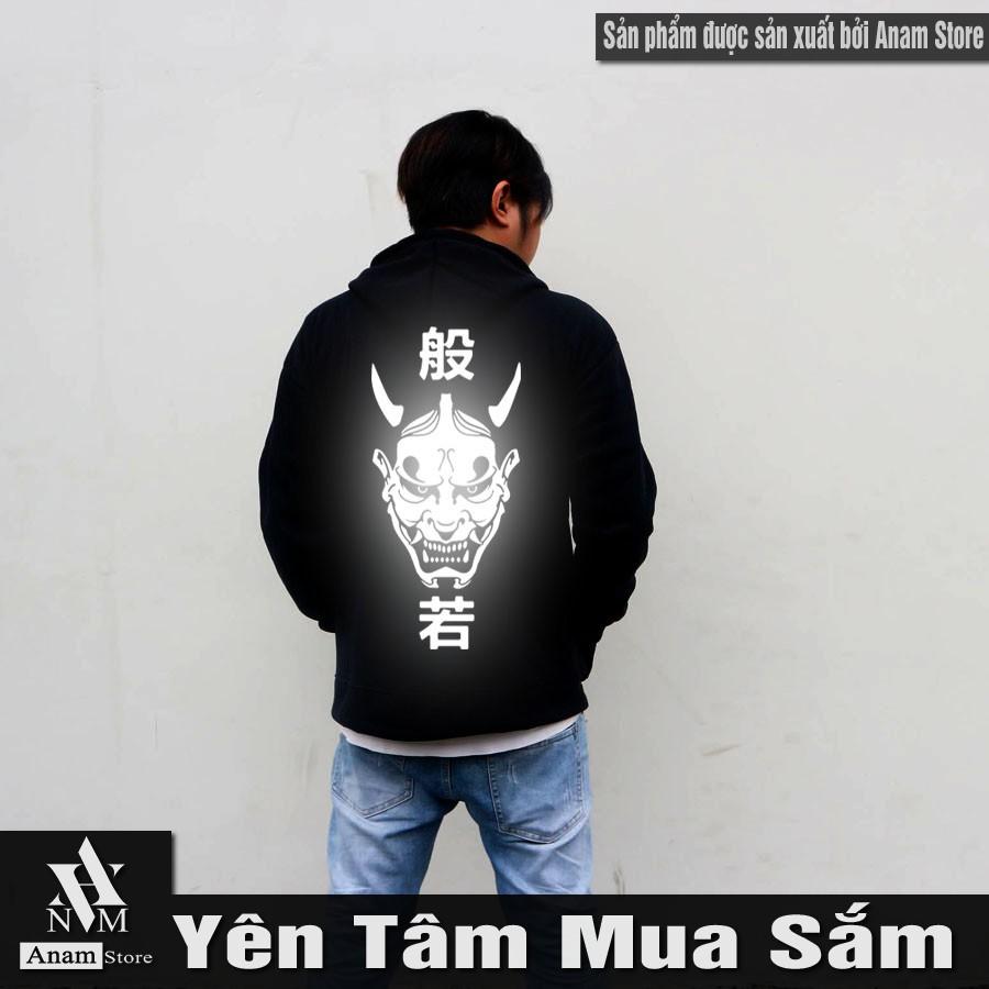 Áo hoodie dây kéo, Vải Nỉ, Nam Nữ Phản Quang Oni 07, Anam Store