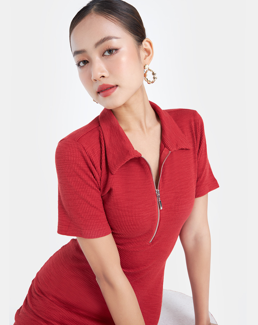 Đầm Thun Nữ Thời Trang JUNO Kiểu Dáng Cổ Sơmi JNDLU026