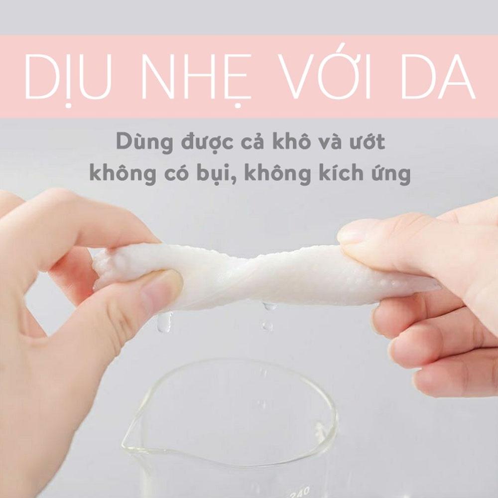 Khăn giấy lau mặt khô tẩy trang dùng một lần cuộn 40 miếng mềm mại chất liệu bông tự nhiên cao cấp