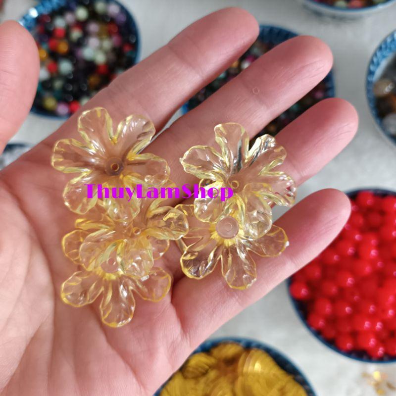 Bông mai pha lê 6 cánh làm cây kim tiền, cây cành vàng lá ngọc, cây tài lộc