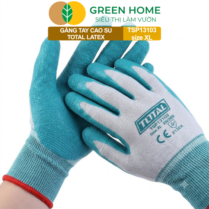 Găng Tay Cao Su Total TSP13103 GreenHome, Size XL – Làm Vườn, Chống Trơn Trượt, Bền Bỉ Cho Mọi Công Việc