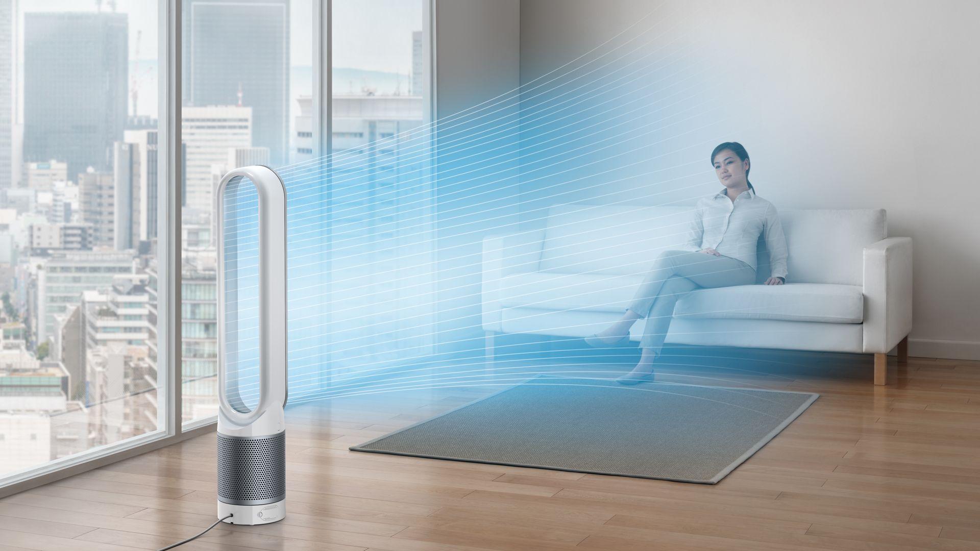 Máy Lọc Không Khí Dyson Pure Cool Tower TP00 Loại Bỏ 99% Vi Khuẩn, Bụi Mịn, Nhập Khẩu (Trắng/Bạc)