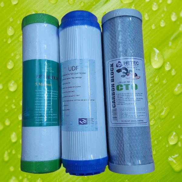 BỘ LÕI 123 (LÕI SỐ 1 PP 5 MICRON, LÕI SỐ 2 THAN UDF, LÕI SỐ 3 THAN CTO)