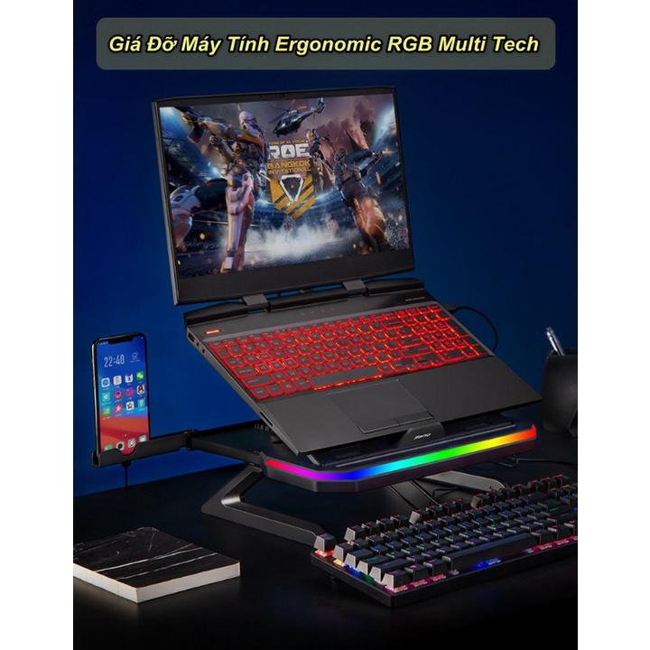 Giá Đỡ Laptop LLANO Đa Năng Đèn LED RGB Dành Cho Dân Văn Phòng Và Game Thủ