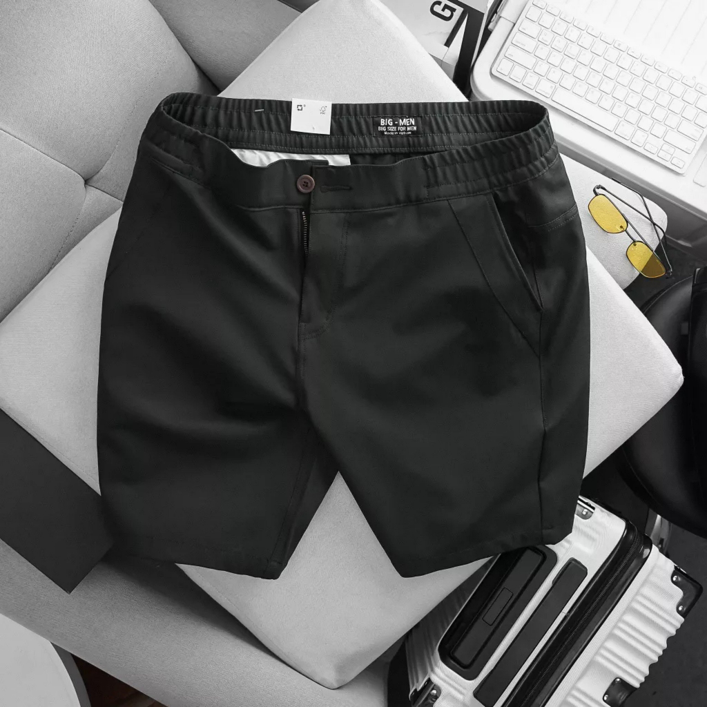 Quần Short Kaki Trơn Bigsize 85Kg - 135Kg Ống Đứng Đường May Kĩ Đẹp, Form Dáng Thời Trang