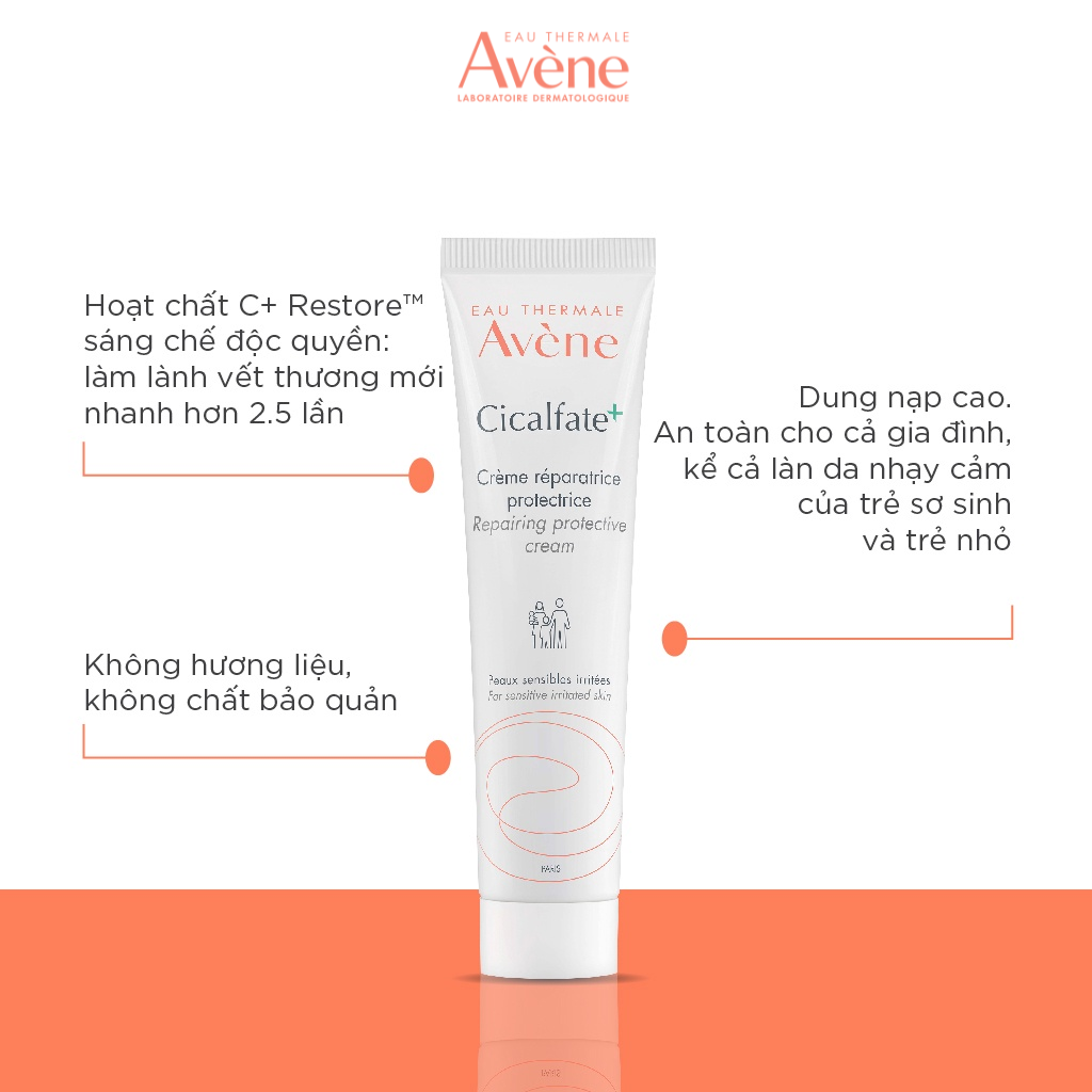 Kem dưỡng phục hồi làm lành da nội sinh, ngăn ngừa nhiễm khuẩn AVÈNE CICALFATE