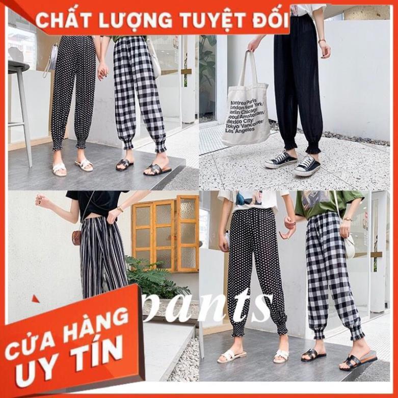 Quần Đũi Họa Tiết Dài Cạp Cao Bo Gấu, Quần đũi siêu mát