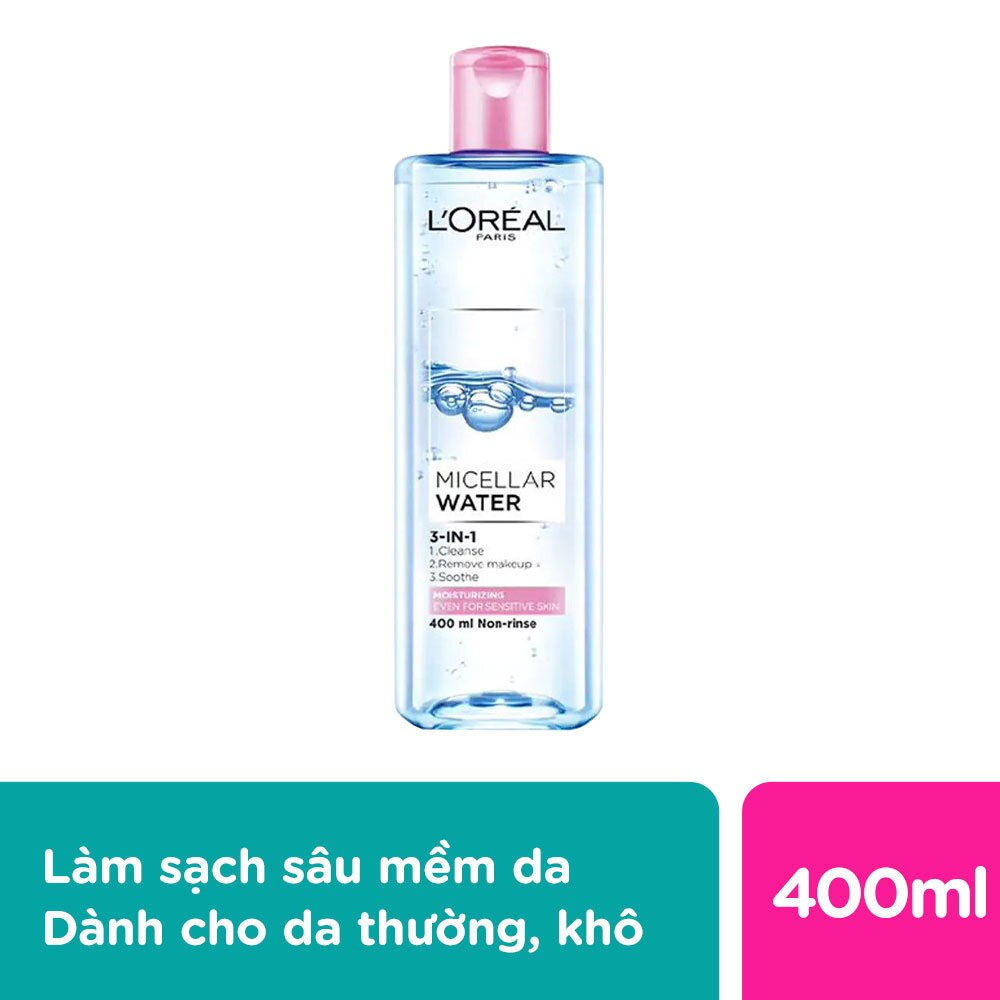 Tẩy Trang L'Oreal Paris Skincare Make Up Remover Micellar Sensitive Skin Dưỡng Ẩm 400ml