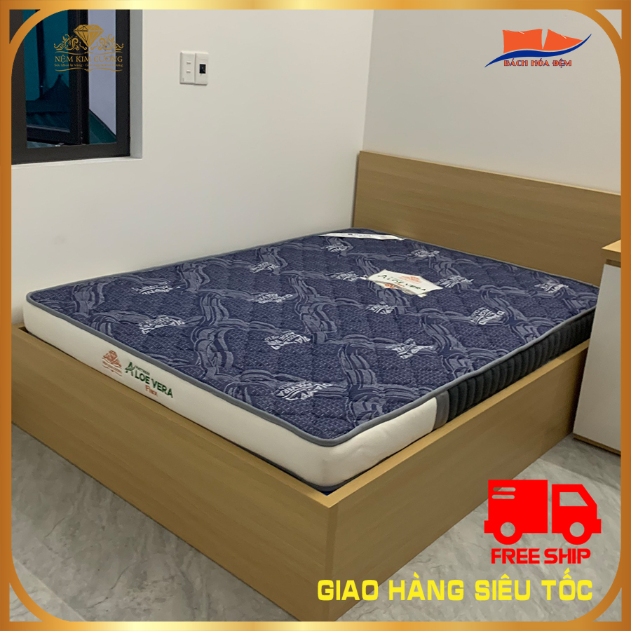 Đệm cao su non Kim Cương Aloe Vera Flex tinh chất lô hội, cao 14-17-20cm.