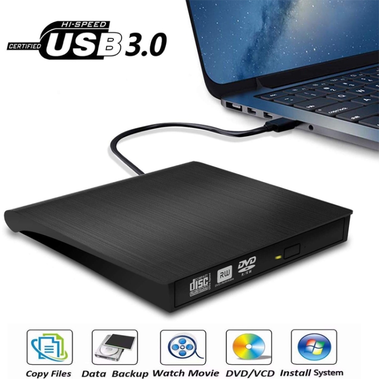 Ổ đĩa quang CD/DVD-RW cắm ngoài USB 3.0, Type-C cho Macbook, Laptop,Máy tính cây để bàn-Hàng Chính Hãng