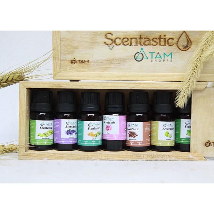 Set Hộp gỗ gồm 7 chai tinh dầu thiên nhiên Scentastic 10ml
