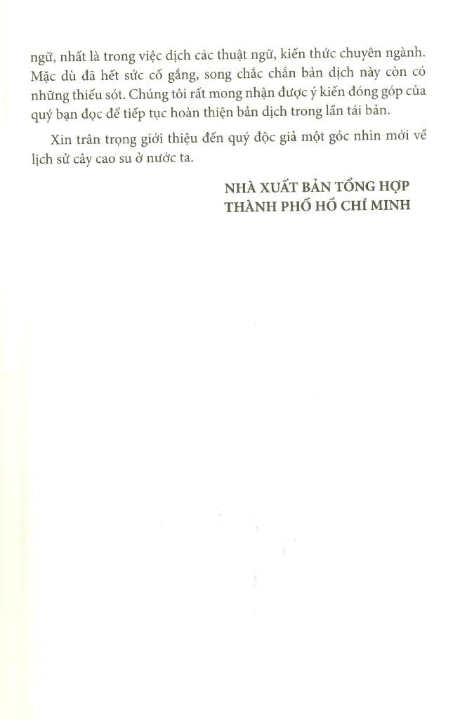 Cây Cao Su Ở Việt Nam Dưới Góc Nhìn Lịch Sử - Sinh Thái (1897-1975)