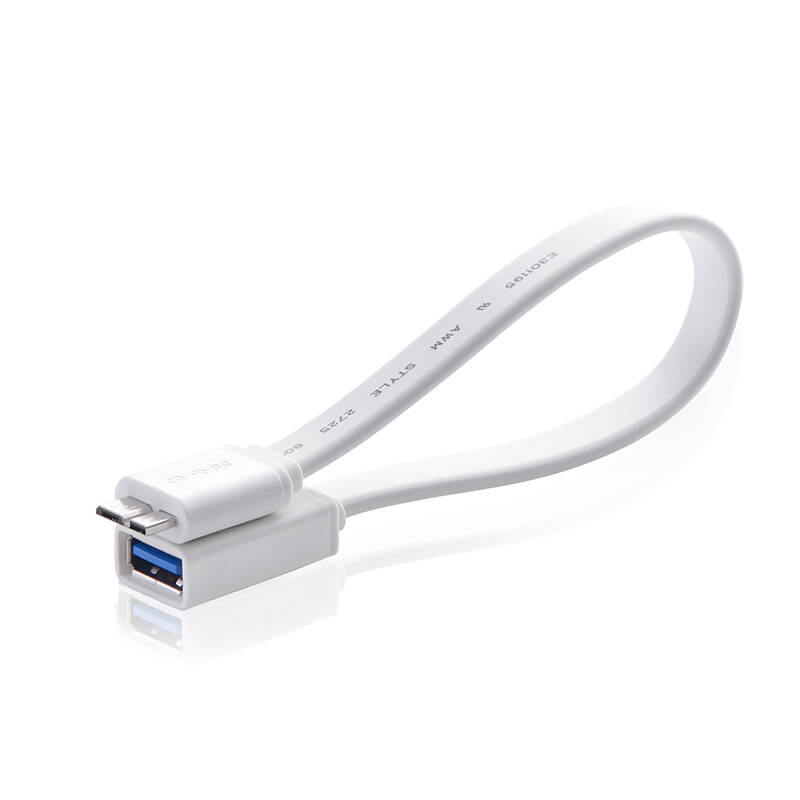 Dây Micro USB 3.0 OTG sang USB 3.0 dạng dẹt cho Samsung Note 3 S4/S5 dài 20CM UGREEN US127 10802 - Hàng Chính Hãng