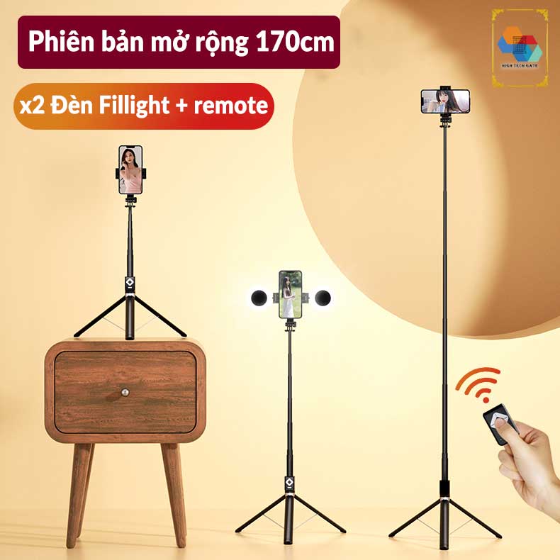 Gậy chụp hình Cyke T11 cân bằng ba chân, quay video, chụp ảnh selfie, có remote điều khiển hỗ trợ chụp và quay video, xem tiktok, ứng dụng tiện lợi, hàng chính hãng