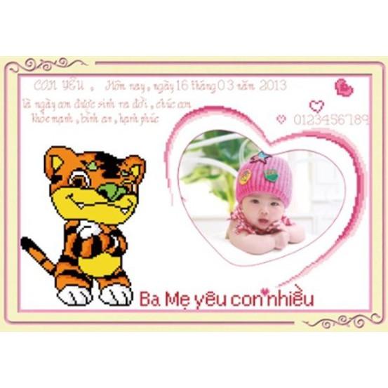 Tranh thêu con cọp 222703 - kích thước: 53 * 38cm.