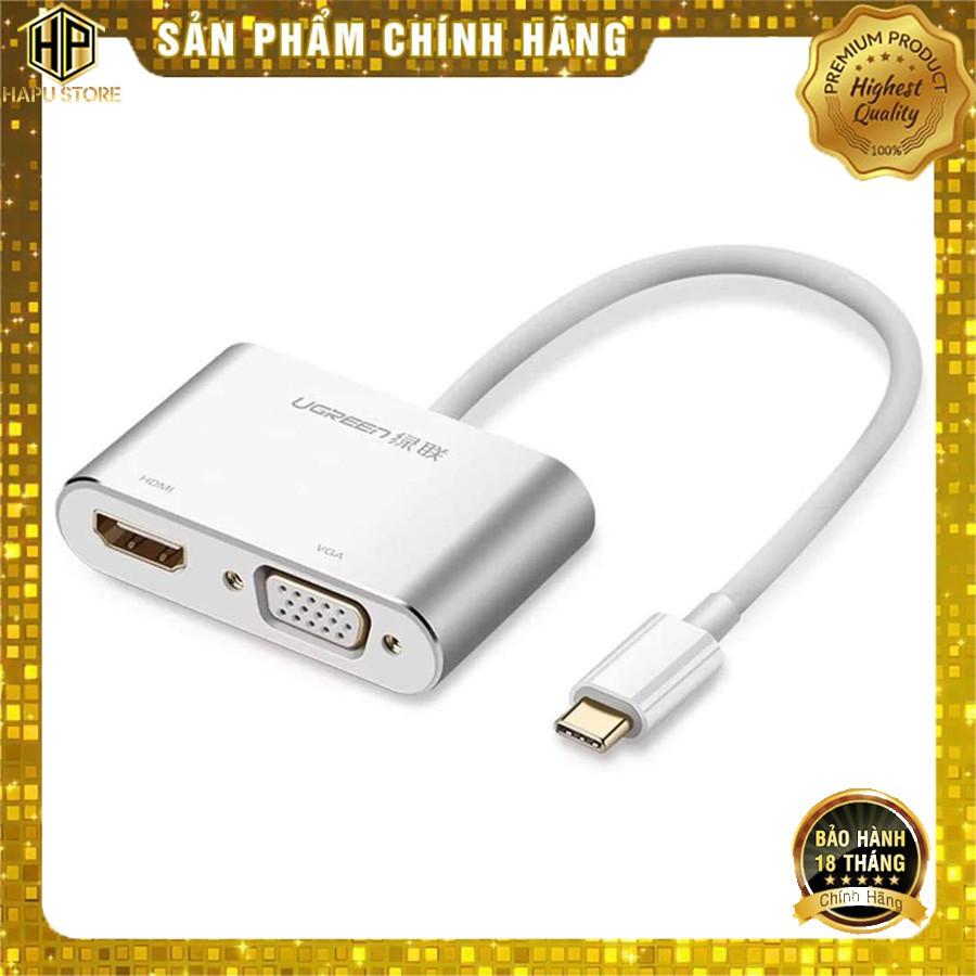 Cáp chuyển USB-C sang HDMI +VGA Ugreen 50317 chính hãng - Hàng Chính Hãng