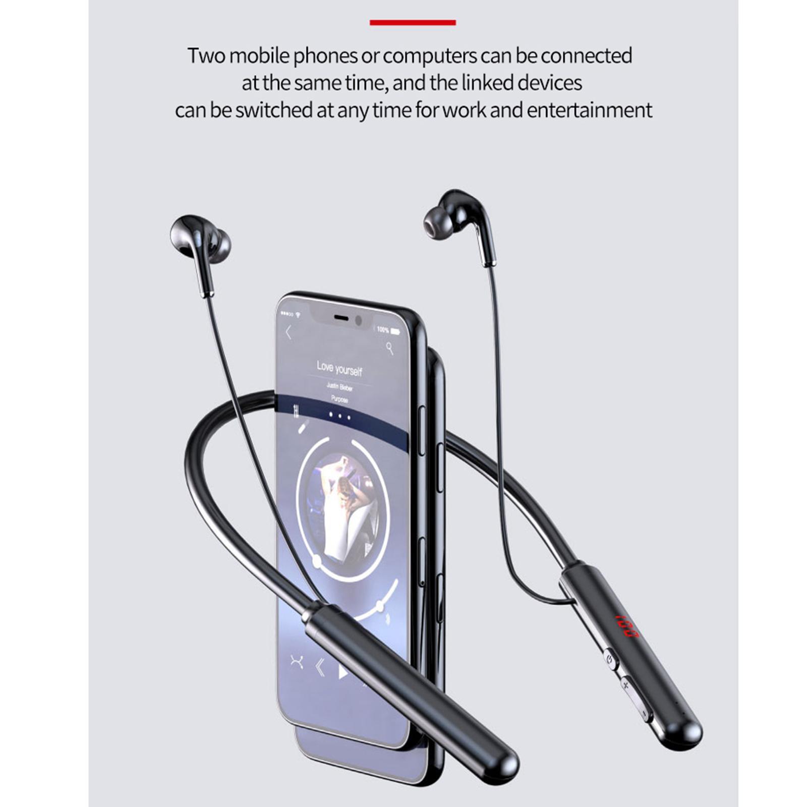 2pcs Wireless Bluetooth Earphones Headphones for Sport Running LED Display