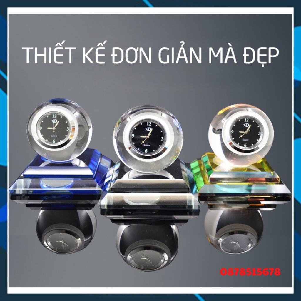 Nước hoa đồng hồ pha lê trang trí taplo ô tô màu xanh dương - tặng kèm tinh dầu thơm VIDEO THỰC TẾ