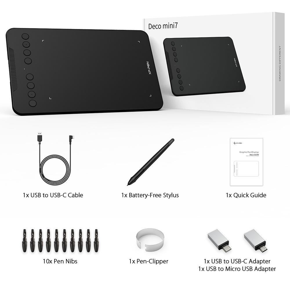 Máy Tính Bảng Vẽ Đồ Họa XPPEN Deco mini7 7Inch Hỗ Trợ Nghiêng & Pin Pe Cho Android
